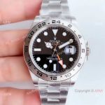 Noob Factory V7 Swiss 3186 Replica Rolex Explorer II 42mm Watch Black Dial